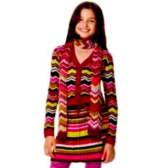 Missoni for Target Girls Chevron Cardigan Sweater Size Small Multicolor Zigzag - Picture 9 of 9